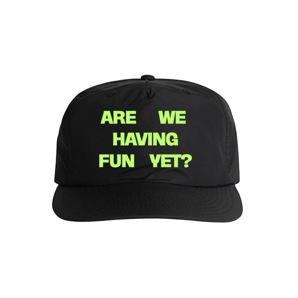 ARE WE HAVING FUN YET? - BLACK - (LIME GREEN LOGO)