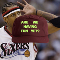 ARE WE HAVING FUN YET? - BURGUNDY - (LIME GREEN LOGO)